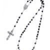 Faceted Variegate Black Agate Rosary