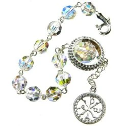 Swarowski Clear Crystal With Strass Ring Rosary Bracelet