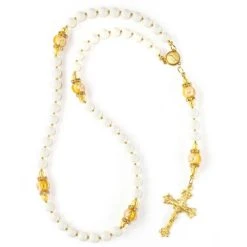 Gold And Ivory Crystal Rosary
