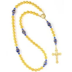 Gold Foil Royal Blue Rosary