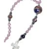 Light Amethyst Crystals And Murano Glass Rosary Necklace