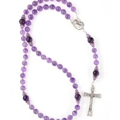 Absolute Amethyst Sterling Silver Precious Crucifix And Center