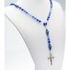 Shade Of Blue Swarovski Crystals And Dark Blue Pearls Rosary