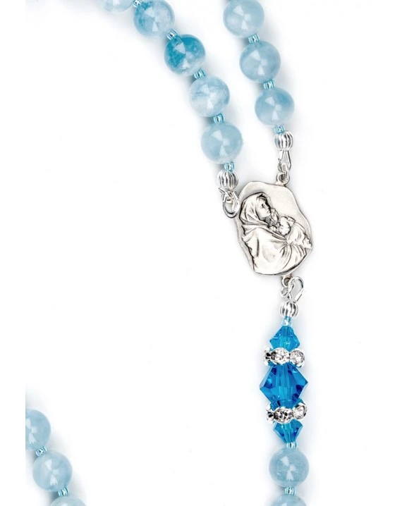 Natural Aquamarine And Sapphire Rosary - Image 2