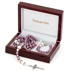 Rosary And Rosary Bracelet Set - Purple