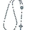St Benedict Blue Wooden Rosary Necklace