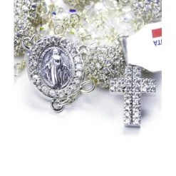 Clear Zircons Rosary Necklace