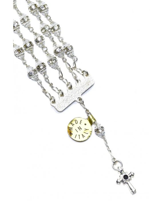 Jewel Rosary Bracelet Clear Crystal And Strass