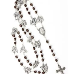 Metal Via Crucis Rosary - Dark Wood