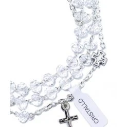 Clear Crystal Rosary Long Bracelet