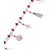 Charms Crystal Bracelet - Red - Metal Silver