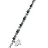 Crystal And Dark Metal Beads Bracelet - Black