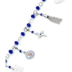 Charms Crystal Bracelet - Blue - Metal Silver