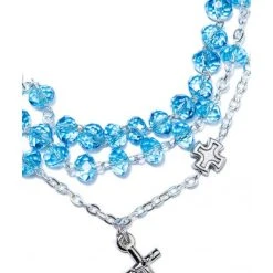 Sky Blue Crystal Rosary Long Bracelet