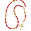 Silver Red Royal Gold Rosary