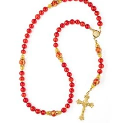 Silver Red Royal Gold Rosary