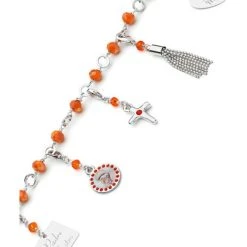 Charms Crystal Bracelet - Orange - Metal Silver