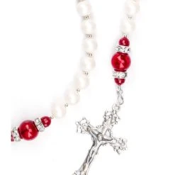 Venetian Red And Pearls Rosary