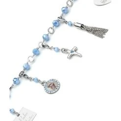 Charms Crystal Bracelet - Light Blue - Metal Silver