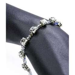 Clear Crystal On Silver Mount Bracelet