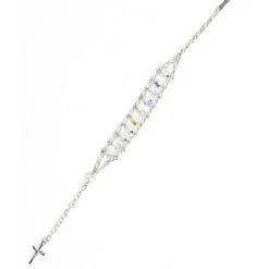 Double Chain Swarowski Clear Crystal Rosary Bracelet