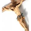Handcarved Wooden Crucifix Blue Small