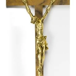 Walnut And Gold Crucifix