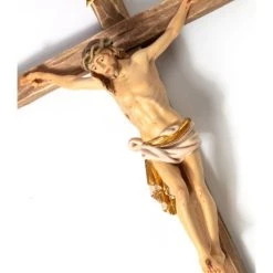 Handcarved Wooden Crucifix White Small