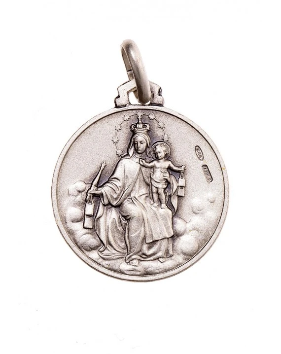 Virgin Mary Of Pompeii Scapular Medal Double Sided