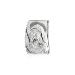 Virgin Mary With Jesus Silver Icon