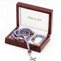 Rosary And Rosary Bracelet Set - Venetian Violet