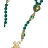 Emerald Crystals And Murano Glass Rosary Necklace