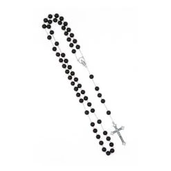 Ebony Beads Black Rosary Sterling Silver 925