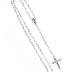 Real Mosaic Crucifix - Clear Crystal Rosary