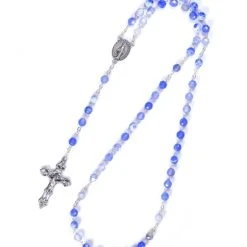 Sky Blue Variegate Agate Rosary