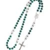 Malachite, Pearls, Sterling Silver 925 Precious Crucifix And Center