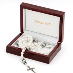 Rosary And Rosary Bracelet Set - Pearls