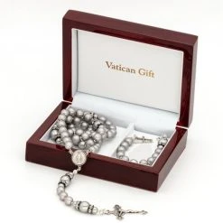 Rosary And Rosary Bracelet Set - Total Gray